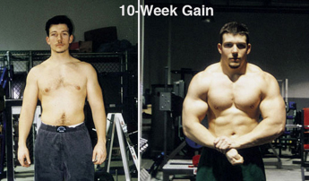 Jonathan Lawson, before and after 10-Week Size Surge