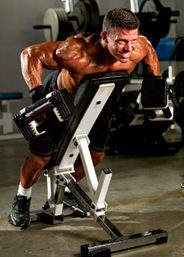 Jonathan Lawson, dumbbell rows with chest support