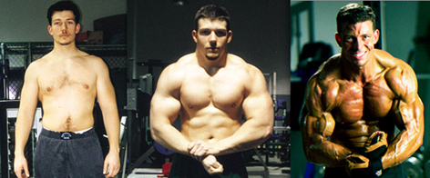 Jonathan before, after Size Surge, and after X-Reps - Muscle-Building Simplicity