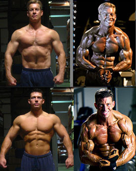Steve Holman & Jonathan Lawson before and afters from the original Ultimate Mass Workout