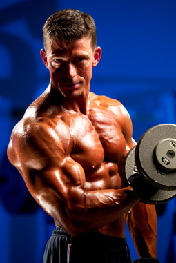 Jonathan doing one-arm curls