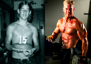 Steve Holman at 15 and after POF at 200 lbs