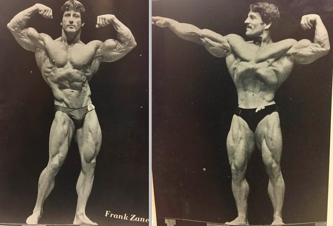 The shots of Frank Zane (left) and Mike Mentzer below show a unique contras...