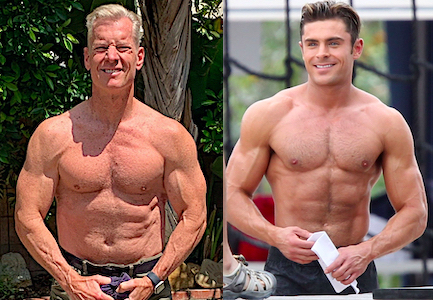 Steve Holman's physique compared to Zac Efron's