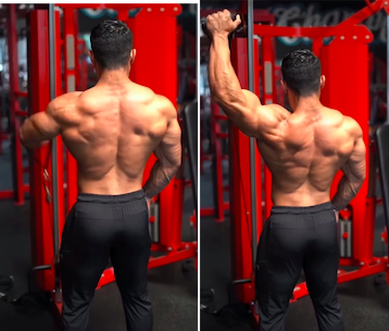Start and finish positions of cable delt pulls