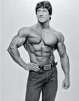 Frank Zane in jeans with no shirt