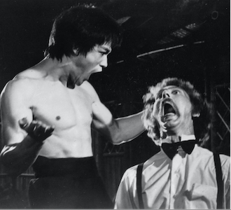 Bruce Lee ready to provide a throat chop