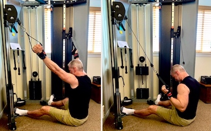 Steve demonstrating seated cable pull-ins