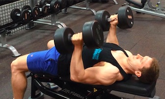 Palms-facing dumbbell bench press