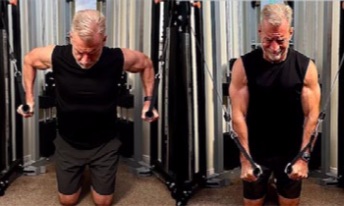 Steve demonstrating cable dips
