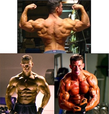 3 pics of Jonathan; from the back, front, and most muscular