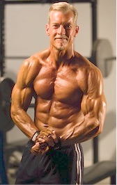 Studio shot of Steve in a most muscular pose